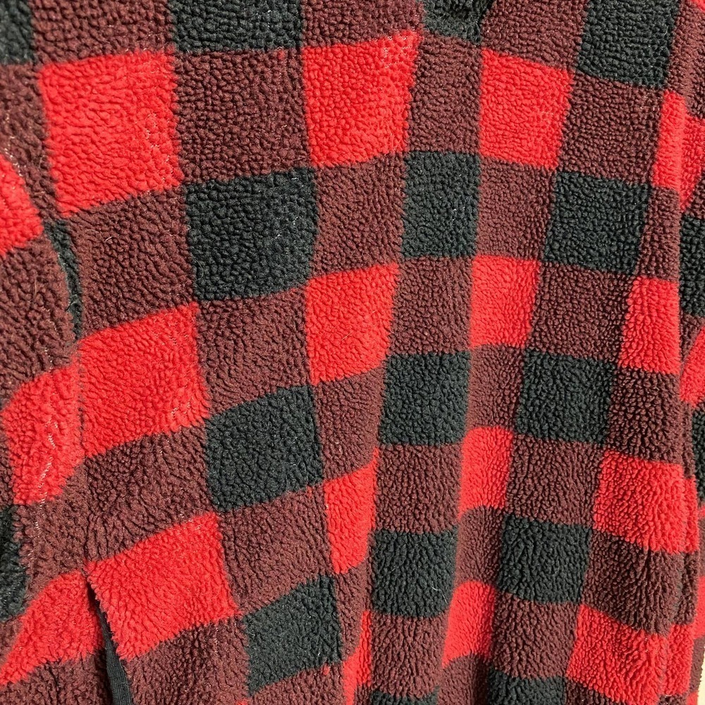 J.CREW Sweater Pullover Buffalo Plaid Check Fleece Shearling Sherpa Snap Size M - Picture 9 of 11